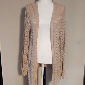Apt. 9 Filigree Open Front Cardigan - Beige - Sz. M